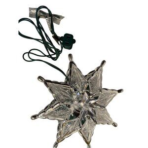 VTG Clear Plastic Star Christmas Tree Topper Lighted Ornament 7" PlugIn Holiday